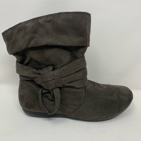 Bongo REID Slouchy Ankle Boots Size 5 Brown Side Tie Faux Suede Booties Boho Y2K - Picture 2 of 12